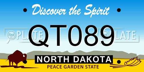 QT089 North Dakota License Plate