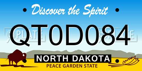 QT0D084 North Dakota License Plate