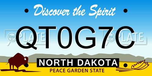 QT0G7C North Dakota License Plate