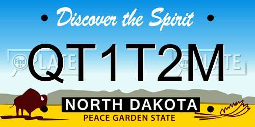 QT1T2M North Dakota License Plate