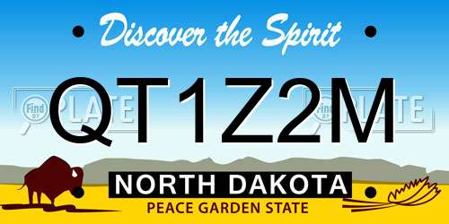 QT1Z2M North Dakota License Plate