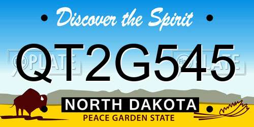 QT2G545 North Dakota License Plate