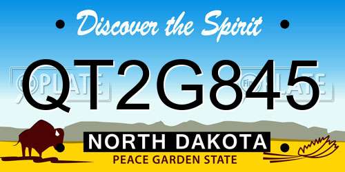 QT2G845 North Dakota License Plate