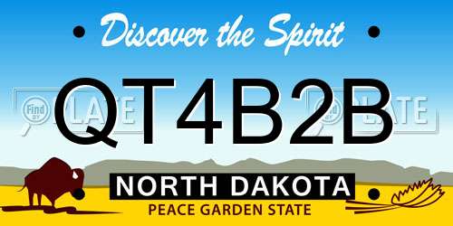 QT4B2B North Dakota License Plate
