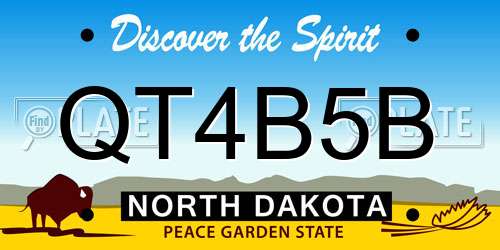 QT4B5B North Dakota License Plate