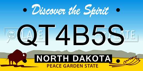 QT4B5S North Dakota License Plate