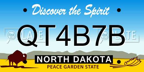 QT4B7B North Dakota License Plate