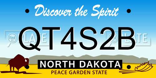 QT4S2B North Dakota License Plate
