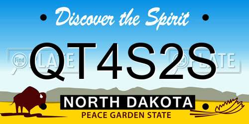 QT4S2S North Dakota License Plate