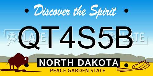 QT4S5B North Dakota License Plate