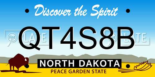 QT4S8B North Dakota License Plate