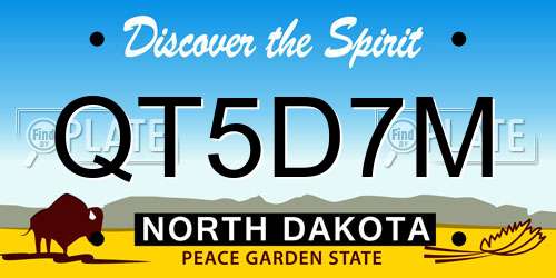 QT5D7M North Dakota License Plate