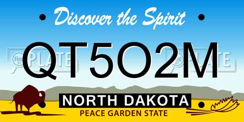 QT5O2M North Dakota License Plate