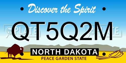 QT5Q2M North Dakota License Plate
