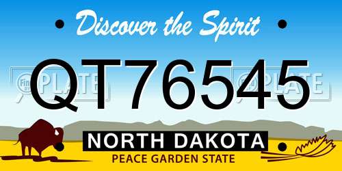 QT76545 North Dakota License Plate