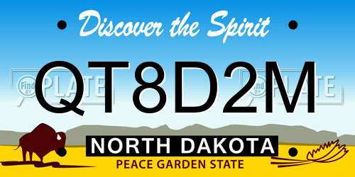 QT8D2M North Dakota License Plate