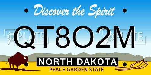 QT8O2M North Dakota License Plate