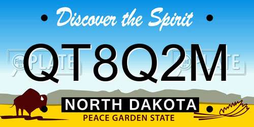 QT8Q2M North Dakota License Plate