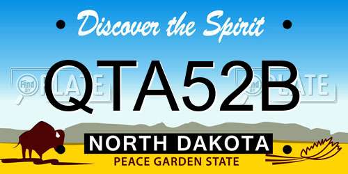 QTA52B North Dakota License Plate