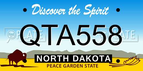 QTA558 North Dakota License Plate