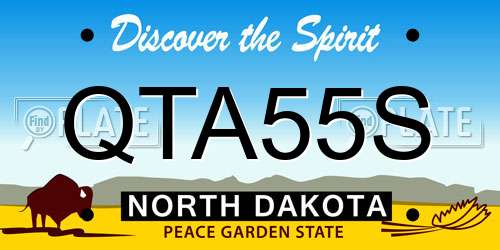 QTA55S North Dakota License Plate