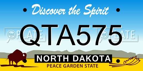 QTA575 North Dakota License Plate