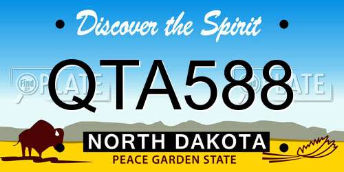 QTA588 North Dakota License Plate