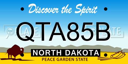 QTA85B North Dakota License Plate