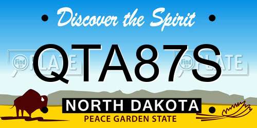 QTA87S North Dakota License Plate