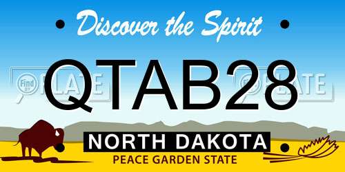 QTAB28 North Dakota License Plate