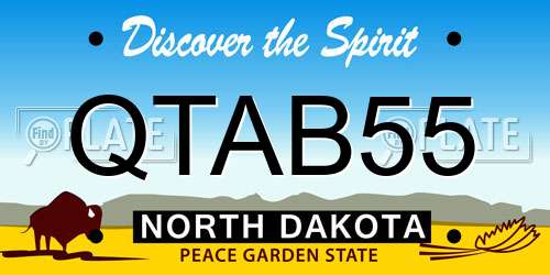 QTAB55 North Dakota License Plate