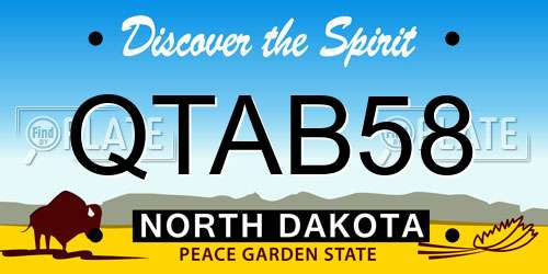 QTAB58 North Dakota License Plate