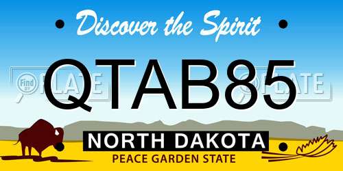 QTAB85 North Dakota License Plate
