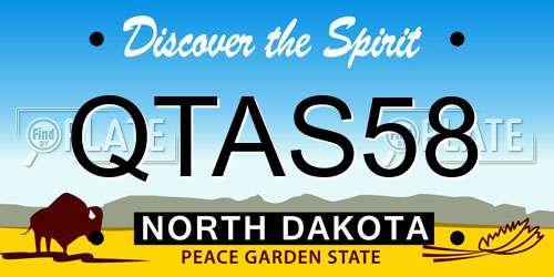 QTAS58 North Dakota License Plate