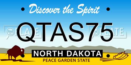 QTAS75 North Dakota License Plate