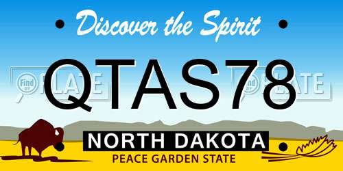 QTAS78 North Dakota License Plate