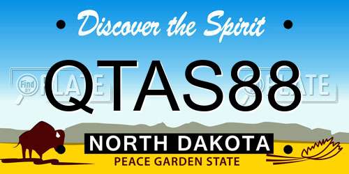 QTAS88 North Dakota License Plate