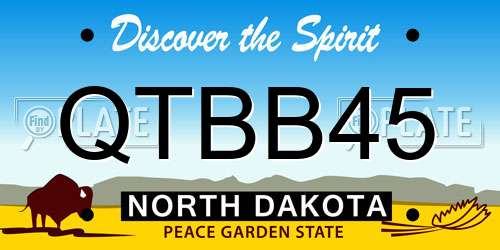 QTBB45 North Dakota License Plate