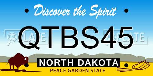 QTBS45 North Dakota License Plate