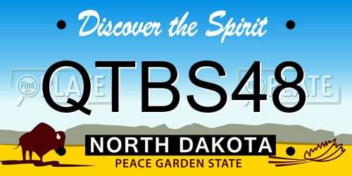 QTBS48 North Dakota License Plate
