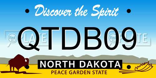 QTDB09 North Dakota License Plate