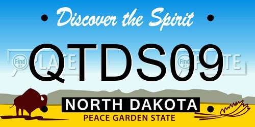 QTDS09 North Dakota License Plate