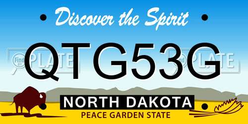 QTG53G North Dakota License Plate