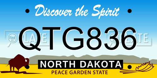 QTG836 North Dakota License Plate