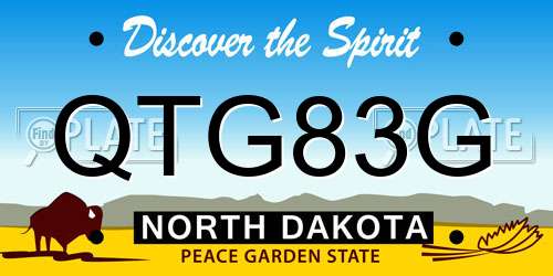 QTG83G North Dakota License Plate
