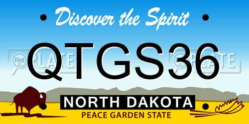 QTGS36 North Dakota License Plate