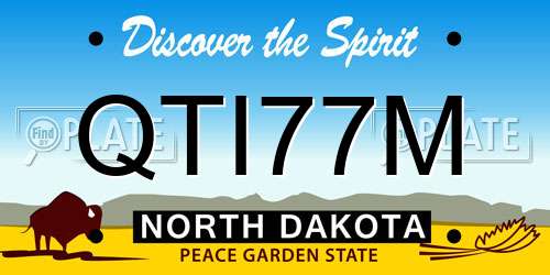 QTI77M North Dakota License Plate