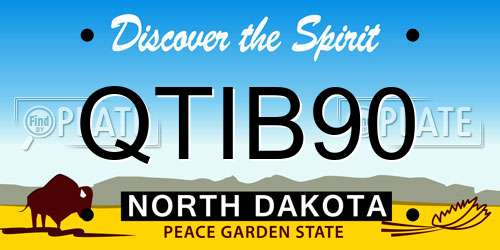 QTIB90 North Dakota License Plate