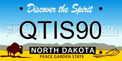 QTIS90 North Dakota License Plate