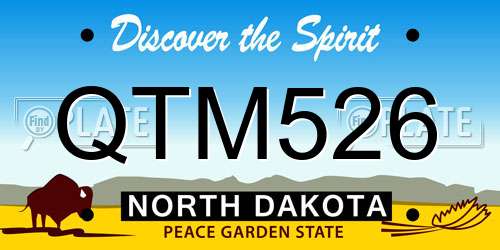QTM526 North Dakota License Plate